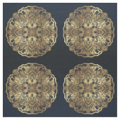 Chic Modern Navy Blue Gold Mandala Stoff (Muster)