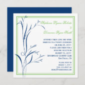 Chic Modern Navy und Green Wirbel Einladung (Vorne/Hinten)