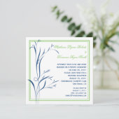 Chic Modern Navy und Green Wirbel Einladung (Stehend Vorderseite)