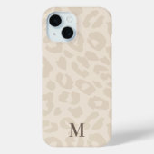 Chic Modern Neutral Leopard Print Monogram Case-Mate iPhone Hülle (Rückseite)