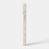 Chic Modern Neutral Leopard Print Monogram iPhone 15 Hülle (Linke Seite)