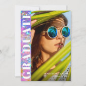 Chic Modern Opal Foto Abschluss Ankündigung (Vorderseite)