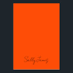 Chic Modern Orange und Black Signature Name Tischnummer<br><div class="desc">Hübsche Feinabstimmung des Farbcodes für den orangefarbenen Hintergrund mit einem personalisierten Textdesign aus schwarzem Buchstaben. Passen Sie den eleganten Kalligrafiestil,  die Größe und die Farbe je nach Bedarf an.</div>