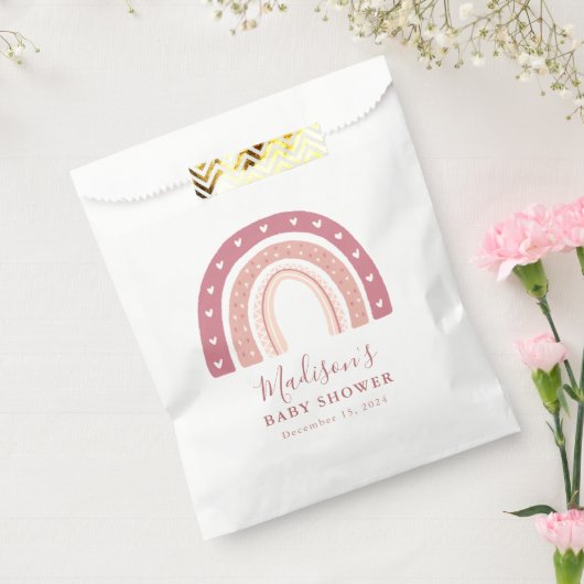 Chic Modern Pastel Pink Rainbow Baby Dusche Geschenktütchen (Versiegelt)
