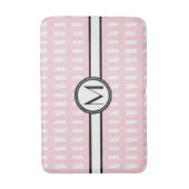 Chic Modern Pink Black Monogram Badematte (Vorderseite Vertikal)