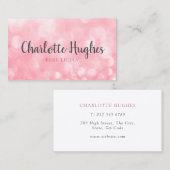 Chic Modern Pink Bokeh Visitenkarte (Vorne/Hinten)