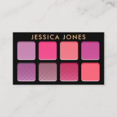 Chic Modern Pink Eyeshadow Pallete Makeup Artist Visitenkarte (Vorderseite)