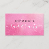 Chic Modern Pink Glitzer Visitenkarte (Vorderseite)