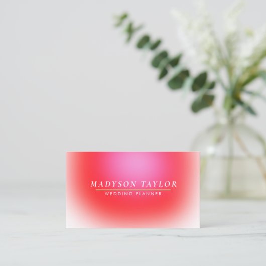 Chic Modern Pink Gradient Visitenkarte (Stehend Vorderseite)