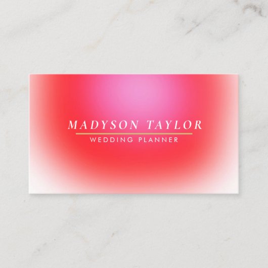 Chic Modern Pink Gradient Visitenkarte (Vorderseite)