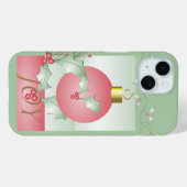 Chic Modern Pink Green Christmas Joy Case-Mate iPhone Hülle (Rückseite (Horizontal))