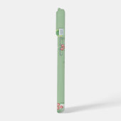 Chic Modern Pink Green Christmas Joy iPhone 15 Hülle (Linke Seite)