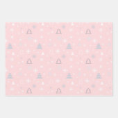 Chic Modern Pink Minimalistisch Scandi Weihnachten Geschenkpapier Set (Vorderseite 3)