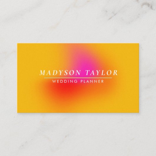 Chic Modern Pink Orange Gelb strahlend Visitenkarte (Vorderseite)
