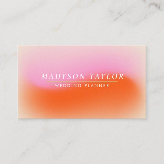 Chic Modern Pink Orange Gradient Visitenkarte (Vorderseite)