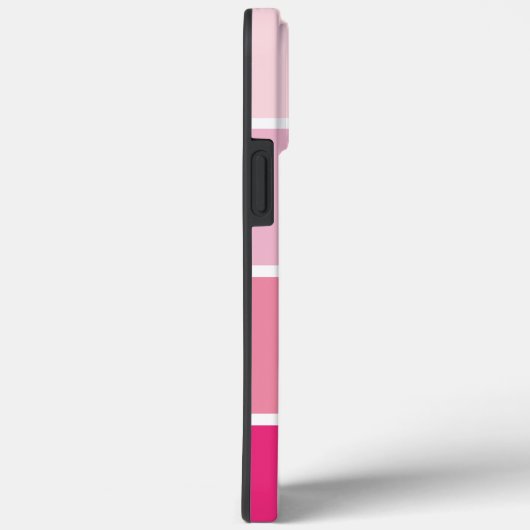 Chic Modern Pink Streifen Weiß Name Case-Mate iPhone Hülle (Rückseite / Rechts)