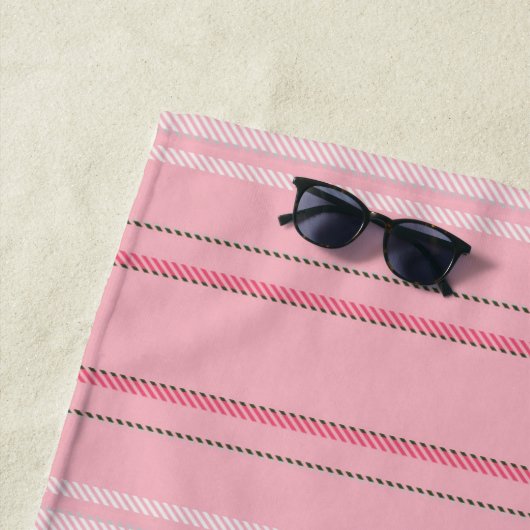 Chic Modern Pink Strip Muster Strandtuch (Beispiel)