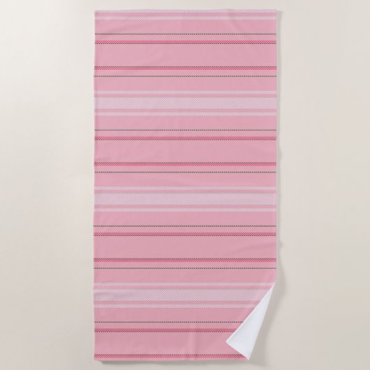 Chic Modern Pink Strip Muster Strandtuch (Vorderseite)