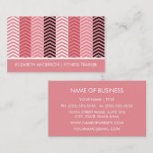 Chic Modern Pink Zickzack Stripes Fitness Trainer Visitenkarte (Vorne/Hinten)