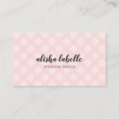 Chic & Modern Plush Pink Kariert Visitenkarte (Vorderseite)