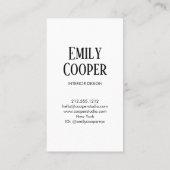 Chic Modern Polka Dot Black & White Visitenkarte (Rückseite)