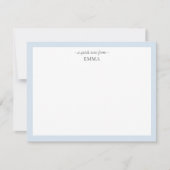 Chic Modern Powder Blue Correspondence Note Card Mitteilungskarte (Vorderseite)