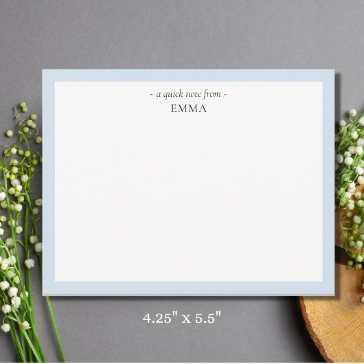 Chic Modern Powder Blue Correspondence Note Card Mitteilungskarte