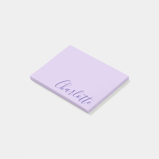 Chic Modern Purple Script Fully Customizable Post-it Klebezettel (angewinkelt)