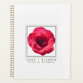 Chic Modern Red Rose Floral Name 2026 Planer (Vorderseite)