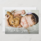 Chic Modern Religiable Customizable Baptism Foto Dankeskarte (Vorderseite)