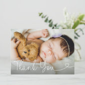 Chic Modern Religiable Customizable Baptism Foto Dankeskarte (Stehend Vorderseite)