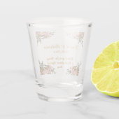 Chic Modern rosa Gastgeschenke Hochzeiten für die Schnapsglas (Rückseite)