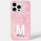 Chic Modern rosa Marmormonographie Case-Mate iPhone Hülle (Rückseite)