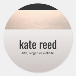 Chic Modern Rose Gold Accent Taupe Grau Runder Aufkleber