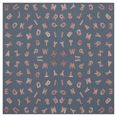Chic Modern Rose Gold Alphabet Letters Typografy Stoff (Muster)