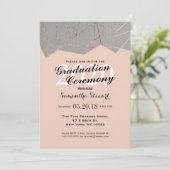 Chic Modern Rose Gold Geo Abschluss Zeremonie Einladung (Stehend Vorderseite)