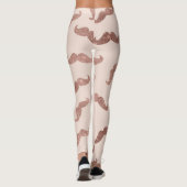 Chic Modern Rose Gold Pink Glitzer Mustaches Leggings (Rückseite)