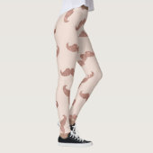 Chic Modern Rose Gold Pink Glitzer Mustaches Leggings (Rechts)
