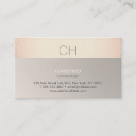 Chic Modern Rose Gold und Taupe Monogram Visitenkarte