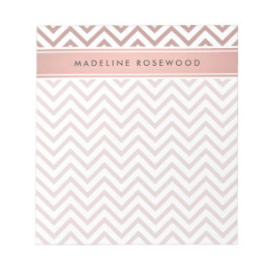 Chic Modern Rose Gold Zickzack Mit Monogramm Notizblock