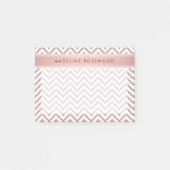 Chic Modern Rose Gold Zickzack Mit Monogramm Post-it Klebezettel (Vorderseite)