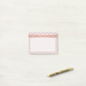 Chic Modern Rose Gold Zickzack Mit Monogramm Post-it Klebezettel (Auf Schreibtisch)