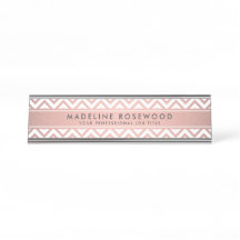 Chic Modern Rose Gold Zickzack Mit Monogramm