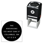 Chic Modern Round Black & White Permastempel (Beispiel)