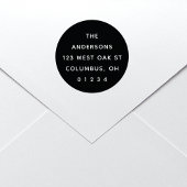 Chic Modern Round Black & White Permastempel