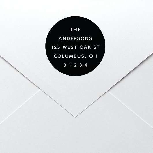 Chic Modern Round Black & White Permastempel