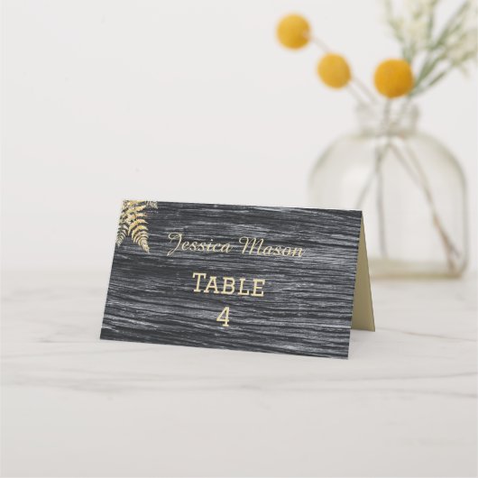 Chic Modern Rustic Weddner Platzkarte (Vorderseite)