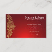 Chic Modern Rustic Zuhause Interior Design Decorat Visitenkarte (Rückseite)