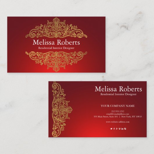 Chic Modern Rustic Zuhause Interior Design Decorat Visitenkarte (Vorne/Hinten)