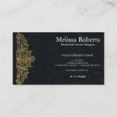 Chic Modern Rustic Zuhause Interior Design Decorat Visitenkarte (Rückseite)